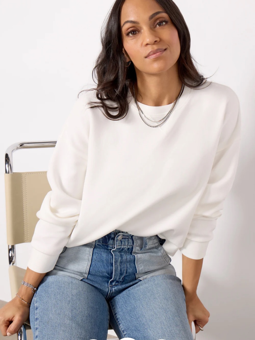 NWOT SPANX AirEssentials White Soft Crewneck Sweatshirt Pullover (Size Small)